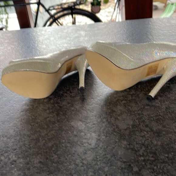 Iron Fist RuPaul Drag Race Disco Peep Toe Platforms Silver, sparkly SPECTACULAR! - Picture 6 of 6